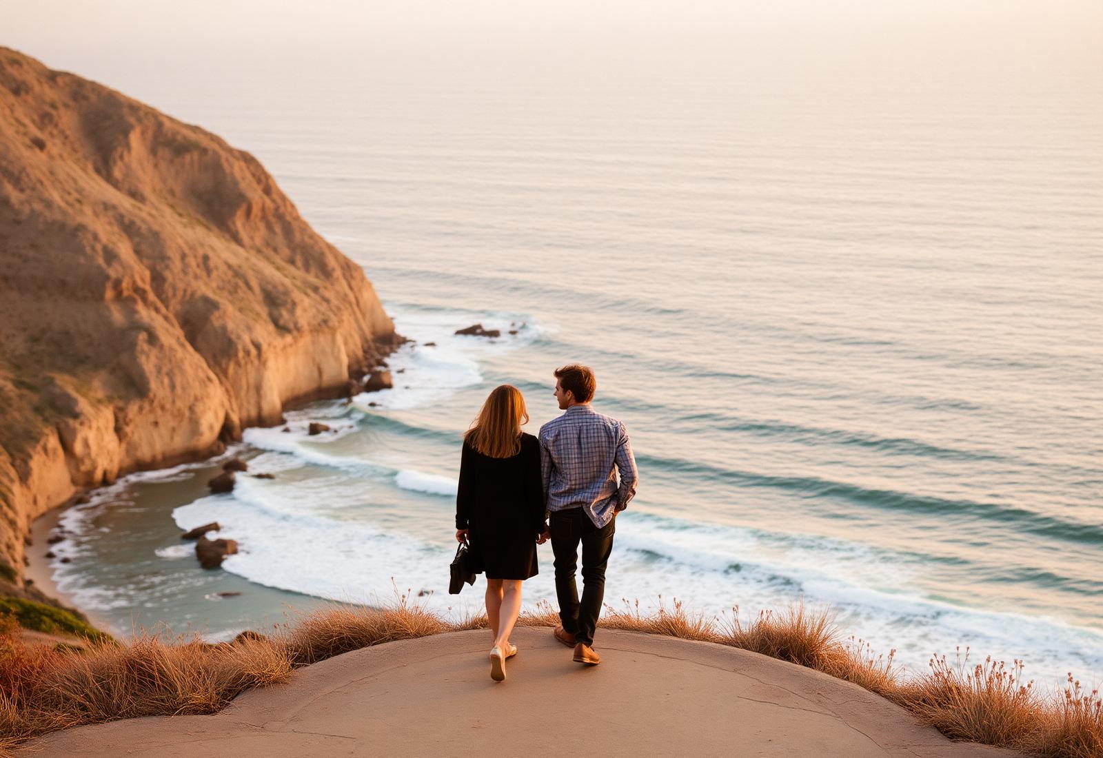 San Diego coastal cliffs at sunset